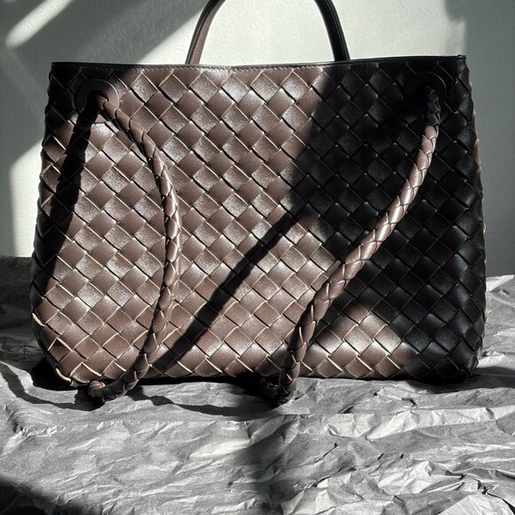 Bottega Veneta Andiamo Bag in Medium size (Brown) - Picture 11 of 12